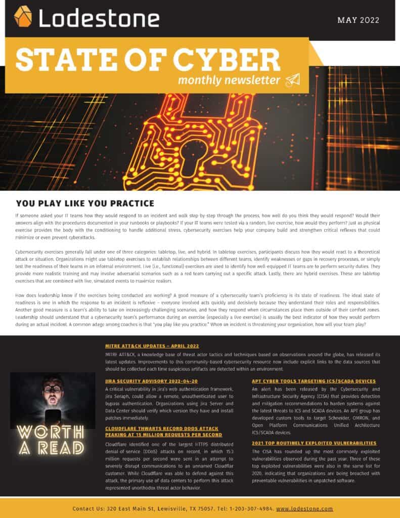 Lodestone State of Cyber Newsletter May