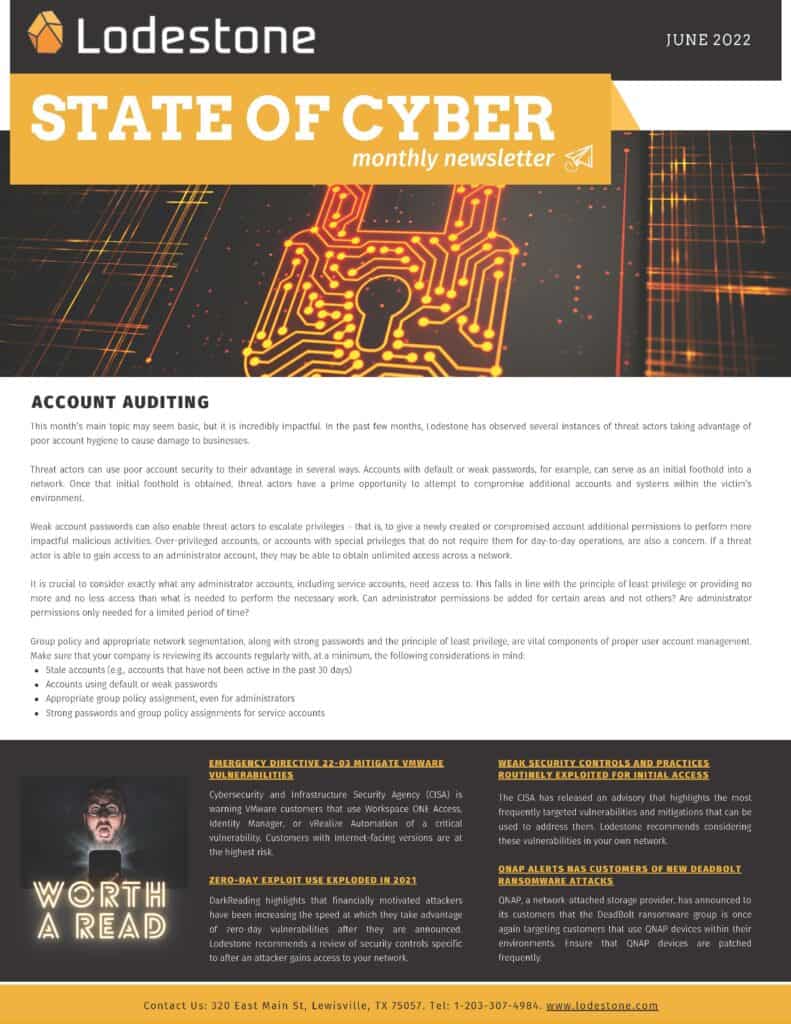 Lodestone State of Cyber Newsletter June