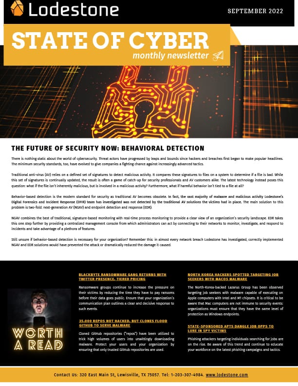 Lodestone State of Cyber Newsletter September
