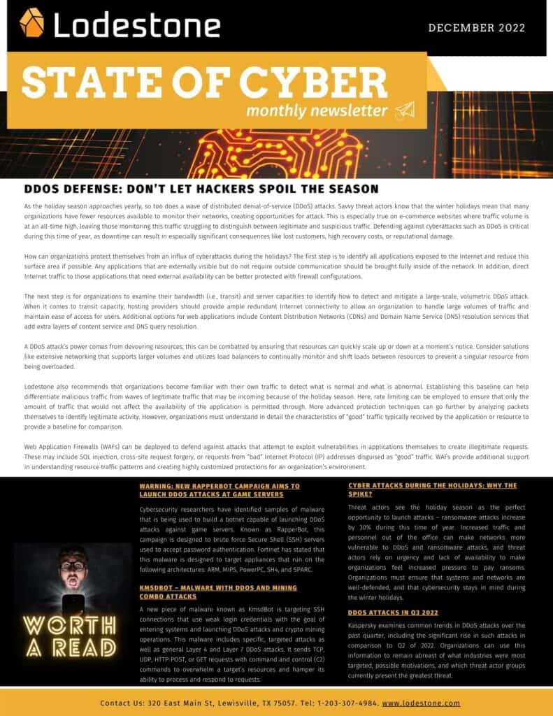 Lodestone State of Cyber Newsletter December