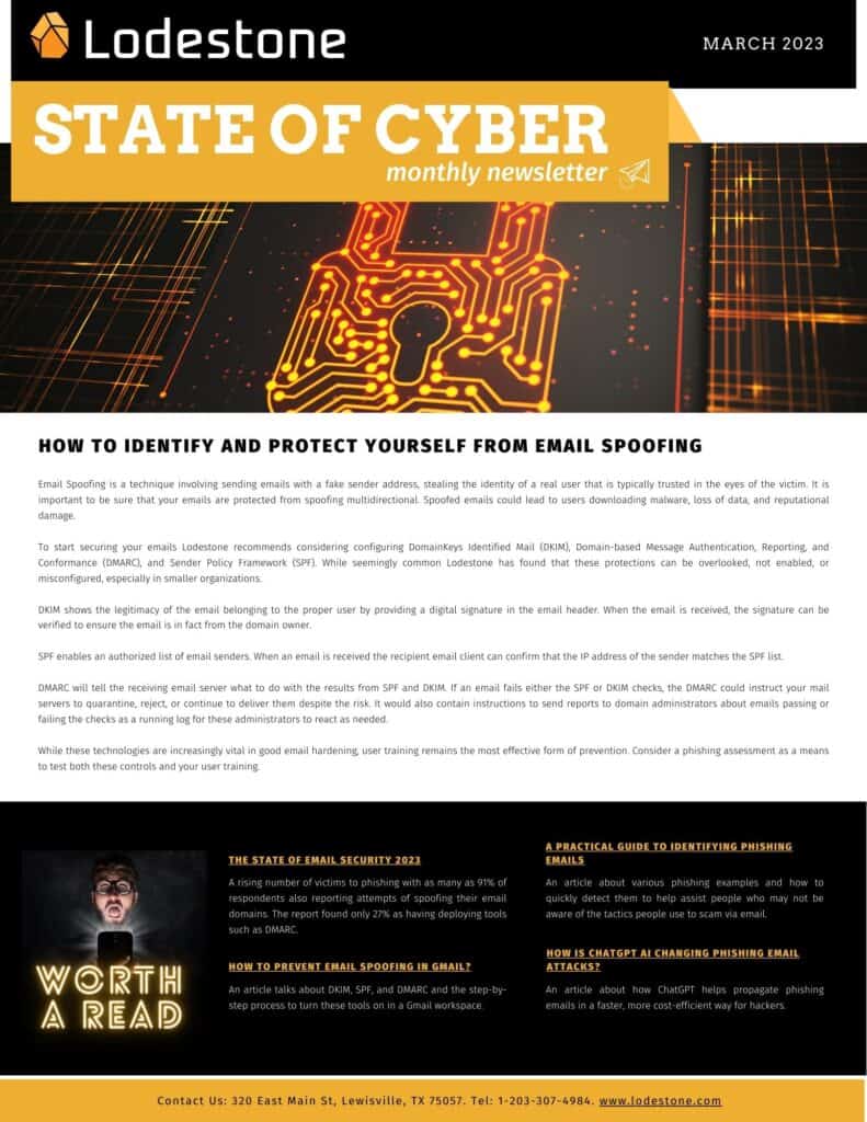 Lodestone State of Cyber Newsletter March 2023