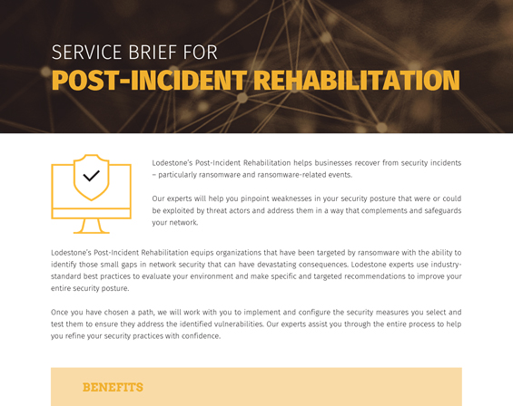 Post Incident Rehabilitation