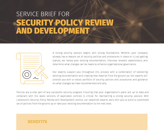 Security Policy Review and Development